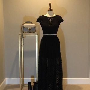 Free People Lace & Tulle Maxi Skirt